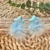 Pendientes Navideños de Peluche Estrella Peluda 2025 Nuevos Pendientes de Alta Gama Pendientes de Bola de Pelo Femeninos Otoño e Invierno