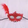 Máscara de mascarada con sombrero pequeño y plumas laterales, máscara de princesa veneciana, accesorios para fiestas, escenarios y representaciones teatrales.