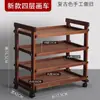 Carrinho de Pintura Especial para Arte Carrinho de Ferramentas para Pintura a Óleo Móvel Rack de Armazenamento de Tinta de Três Camadas em Madeira Sólida Carrinho de Armazenamento para Pintura em Madeira