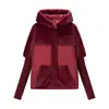 Comercio Exterior Transfronterizo Ropa de Mujer Otoño e Invierno 2025 Estilo Europeo y Americano con Capucha Tejido de Punto Manga Larga Retazos Piel Abrigo para Mujer C92997