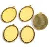 40*30mm Diâmetro Interno Oval Pedra do Tempo Base de Liga Acessórios para Joias DIY Pingente de Colar C68