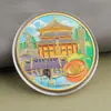 Monedas conmemorativas de ciudades, recuerdos turísticos, monedas coloridas en relieve con paisajes arquitectónicos de Beijing, Shanghái y Nanjing, monedas conmemorativas coleccionables