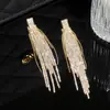 Pendientes de Borla Super Brillantes con Diamantes Incrustados de Aguja Plateada Moda de Nicho Versátiles Pendientes de Lujo Ligero Pendientes de Alto Temperamento para Mujeres Venta al por Mayor