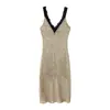 Para Comercio Exterior Transfronterizo Europeo y Americano Ropa de Mujer Aliexpress Venta Caliente Moda de Verano Vestido Brillante con Tirantes de Lentejuelas Doradas