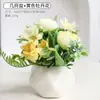 Flores Artificiais Transfronteiriças, Ornamentos de Flores para Decoração de Sala de Estar, Buquês Secos para Interior, Vasos de Cerâmica, Flores de Seda, Pequenas Plantas em Vasos, Decorações de Mesa, Plantas Verdes