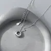 Nalan Plata S925 Estilo Coreano Simple Estilo Bosque Brillante Asimétrico Círculo Pequeño Colgante Cadena Elegante Clavícula D4899