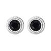 Pendientes de ágata negra en plata de ley s925, sencillos, redondos, de estilo neutro, para hombre y mujer, pendientes personalizados de moda para pareja, 0271G