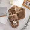 Bufanda para niña suave con relieve de flor con cara sonriente linda para otoño e invierno, estilo coreano para estudiantes, combinable con todo