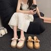Pantuflas con lazo y suela gruesa para mujer, estilo francés Mary Jane, primavera y verano 2025