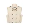 Roupas femininas de comércio exterior europeu e americano transfronteiriças ZA, populares no AliExpress, top moderno sem mangas de lapela semi-alta com abotoamento duplo