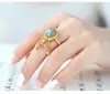 Anillo de Jaspe Hotan Natural con Borla para Mujer Diseño Retro Estilo Palacio Étnico Apertura Ajustable