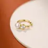 Clip de oreja retro francés de lujo ligero con perla de agua dulce natural para mujer, plata de ley S925, versátil, moda, nicho, clip de oreja con circonita