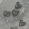 Pendientes de aleación de lujo de alta calidad con forma de corazón de diamantes blancos de 18 mm, para hacer tú mismo, collares, pulseras y nichos. Lujo ligero de alta calidad.
