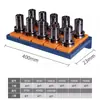 Caixa de Armazenamento para Fresas, Brocas e Machos com 187 Furos, Caixa de Armazenamento CNC, Caixa Organizadora, Caixa Modular de Peças Plásticas