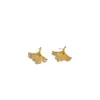 Pendientes de Botón de Hoja de Ginkgo Brillantes Exquisitos de Lujo Nicho Estilo Francés con un Diseño Minimalista y Sofisticado en Pendientes de Hoja en Forma de Abanico