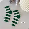 Calcetines de tubo a rayas de Plusox, de algodón, transpirables, cómodos y sencillos, para niños, de moda universitaria, para primavera y verano.