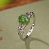 Anillo Yilu Silver S925 de plata esterlina bañado en oro con jaspe hetiano, diseño pastoral sencillo con orejas de trigo y cara de huevo, temperamento que combina con todo.