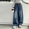 Calça Jeans Feminina Outono 2026 Novo Estilo Infantil Solta para Crianças Médias e Grandes Estilo Coreano Calça Banana Estilosa para Meninas Calça Wide Leg