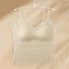 Encaje Cuello en V Push-Up y Laterales Sexy Hermoso Espalda Tirantes Sujetador con Almohadillas Sin Aros de Acero y Chaleco Anti-Exposición