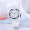 Nuevo Reloj Lux de Aguja Simple de Moda Color Gelatina Cuadrado con Correa de Silicona