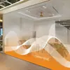 Pegatinas de Vidrio Esmerilado para Oficina con Líneas de Colores, Personalización de Logo de Empresa, Película de Protección de Privacidad para Puertas y Ventanas