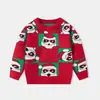 Suéter Jacquard de Nuevo Estilo Transfronterizo Europeo y Americano de Papá Noel Feo-Lindo para Niños y Niñas, Suéter de Punto para Fiesta Navideña