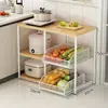 Estantería de pie, armario de almacenamiento multicapa, cesta para verduras para el hogar y la cocina, almacenamiento simple de verduras con ruedas