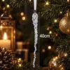 Adornos de Carámbano Acrílico Navideño Decoraciones para Árbol de Navidad Colgantes Gota de Agua Acrílica Alta Transparencia Adornos Colgantes Decorativos