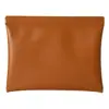 Bolsa Portátil para Batom Fechamento Automático Bolsa de Maquiagem Couro PU Impermeável Minimalista Fechamento de Botão de Pressão Armazenamento Bolsa de Maquiagem
