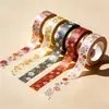 Cinta Washi Japonesa Personalizada para Journaling, Pegatinas Decorativas, Cinta de Paisaje, Pegatinas de Dibujos Animados para Journaling, Set de Pegatinas de Flores y Plantas