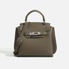 Bolso Kelly de alta gama 2025 Nuevo Bolso de Mujer Moda Commuter Retro Patrón Lichi Hebilla de Cerradura Hombro Cruzado Bolso de Cuero