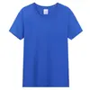 Camiseta publicitaria de color, cuello redondo, manga corta, 190g, personalizable con diseños DIY e impresión, adecuada para uniformes escolares y ropa de grupo