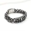 Pulsera de Acero de Titanio con Calavera Retro de Venta Caliente Transfronteriza Europea y Americana Ins Nicho Hip-hop de Alta Gama de Moda para Hombre