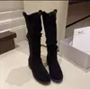 Botas longas femininas marrons 2026 novas botas de salto grosso de verão e outono botas de cowboy western botas de cano alto botas de cavaleiro over-the-knee