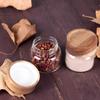Tarro de Vidrio para Té con Boca Roscada de Madera de Acacia Espesada, Tarro para Dulces, Tarro para Condimentos de Cocina, Tarro Sellado para Miel en Polvo