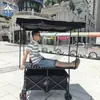 Carrito de puesto con tablero de mesa grande, elevable, plegable, carrito móvil para puesto exterior de snacks, carrito para autocaravana