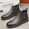 Botas Chelsea Masculinas Tamanho Plus Size Transfronteiriças Outono e Inverno Cor Polida Moda Vintage Botas de Algodão Botas Martin Britânicas Forradas com Lã Botins