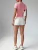 26 Modelos Nuevos de Polos Rosas con Cremallera, Estilo Europeo y Americano, Combinados, de Manga Corta, Chaquetas Adelgazantes y Ropa Deportiva Ajustada