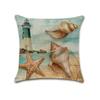 Venda imperdível Amazon Hot Home Classic Marine Retro Bio Starfish Hippocampus Conch Capa de almofada de linho