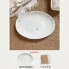 Belleza atemporal - Set de vajilla de cerámica de alta estética con forma de gota de lluvia, tazones y platos para uso doméstico, tazón para avena del desayuno, plato para ensalada de verduras