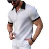 Europa e Estados Unidos no comércio exterior transfronteiriço Amazon explosões nova moda masculina jacquard cor combinando camisa casual de manga curta