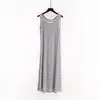 Vestidos Chaleco de Modal para Mujer de Verano Base Vestido Largo Talla Grande Holgado Camisón Pijama Delgado Ropa de Casa