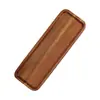 Bandeja de Madera Personalizada Bandeja de Té de Madera de Acacia Bandeja Ovalada de Madera Maciza para Snacks Plato de Cena de Madera Bandeja de Té