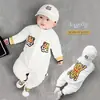 Fofo Tigre de Desenho Animado Bebê Moda Roupa de Primavera Macacão para Recém-Nascido Roupa de Primavera e Outono para Exterior Macacão de Manga Longa