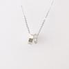 Colar de Aço Titânio Estilo Coreano para Mulheres com Design Único, Pingente Circular de Zircônia, Brilhante Diamante de Luxo Leve, Corrente Minimalista para Clavícula, Estilo Coreano