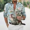 Europa y Estados Unidos transfronterizos el más vendido para hombre Primavera y Otoño Nueva tendencia de camisa estampado digital manga larga cuello alto una generación de pelo