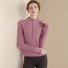 Top de ropa de yoga con media cremallera para mujer, otoño e invierno, para correr, ceñido, elástico, de secado rápido, ropa de fitness adelgazante para entrenamiento, manga larga deportiva