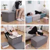 Taburete de Almacenamiento Taburete de Almacenamiento para Sentarse Taburete Rectangular para Cambiarse los Zapatos Otomana Taburete de Sofá Pequeño Silla Doméstica Caja de Almacenamiento Plegable
