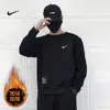 Sudadera de Felpa Pesada para Hombre, Nueva Marca de Moda de Invierno, Cuello Redondo, Ropa Unisex para Pareja, Otoño e Invierno, Top de Manga Larga sin Capucha para Hombre