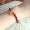 Pulseira Ins Novo Estilo Chinês Cristal Ágata Vermelha Círculo Único Granada Cristal Morango Piscar